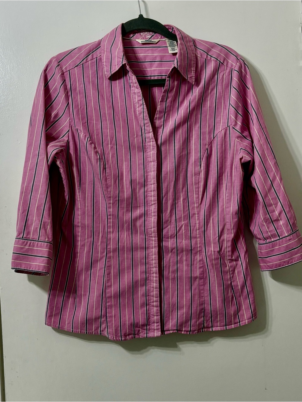 Riders by Lee Pink, White and Grey Striped Women’s Western Shirt